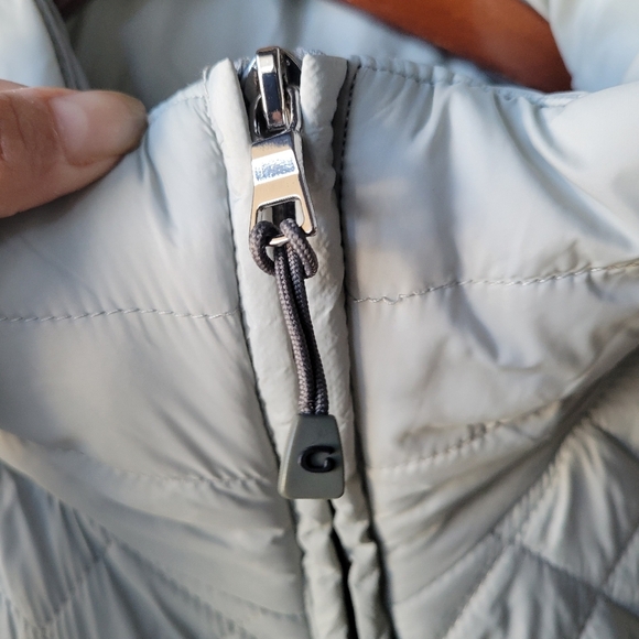 Giacca Light Grey Women’s Jacket XL Cinch Waist Adjustable Zip Pockets Polyester - Picture 5 of 13